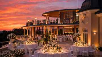 Elegantes Event bei Sonnenuntergang